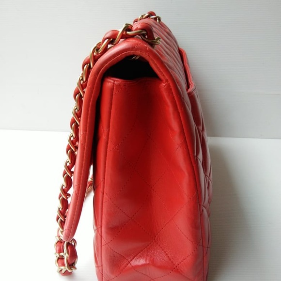 Authentic Chanel Maxi Red Lamb GHW ( sold) - Picture 6 of 8